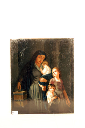 Painting, a nun with children 