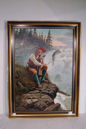 Painting fiddler playing for the Neck 