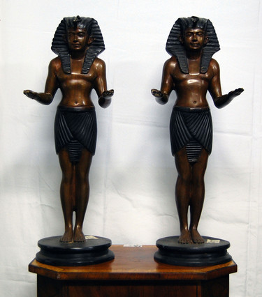 Twin bronze figures, egyptian style