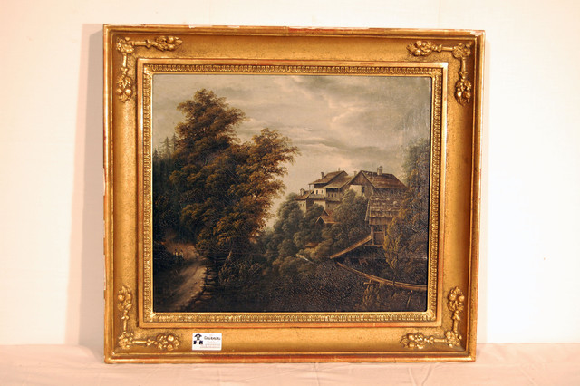 Painting, village 